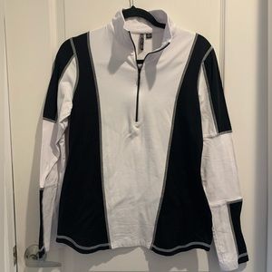 Sno Skins Women Medium Quarter Zip Long Sleeve Fitted Shirt Thumb Hole Athletic